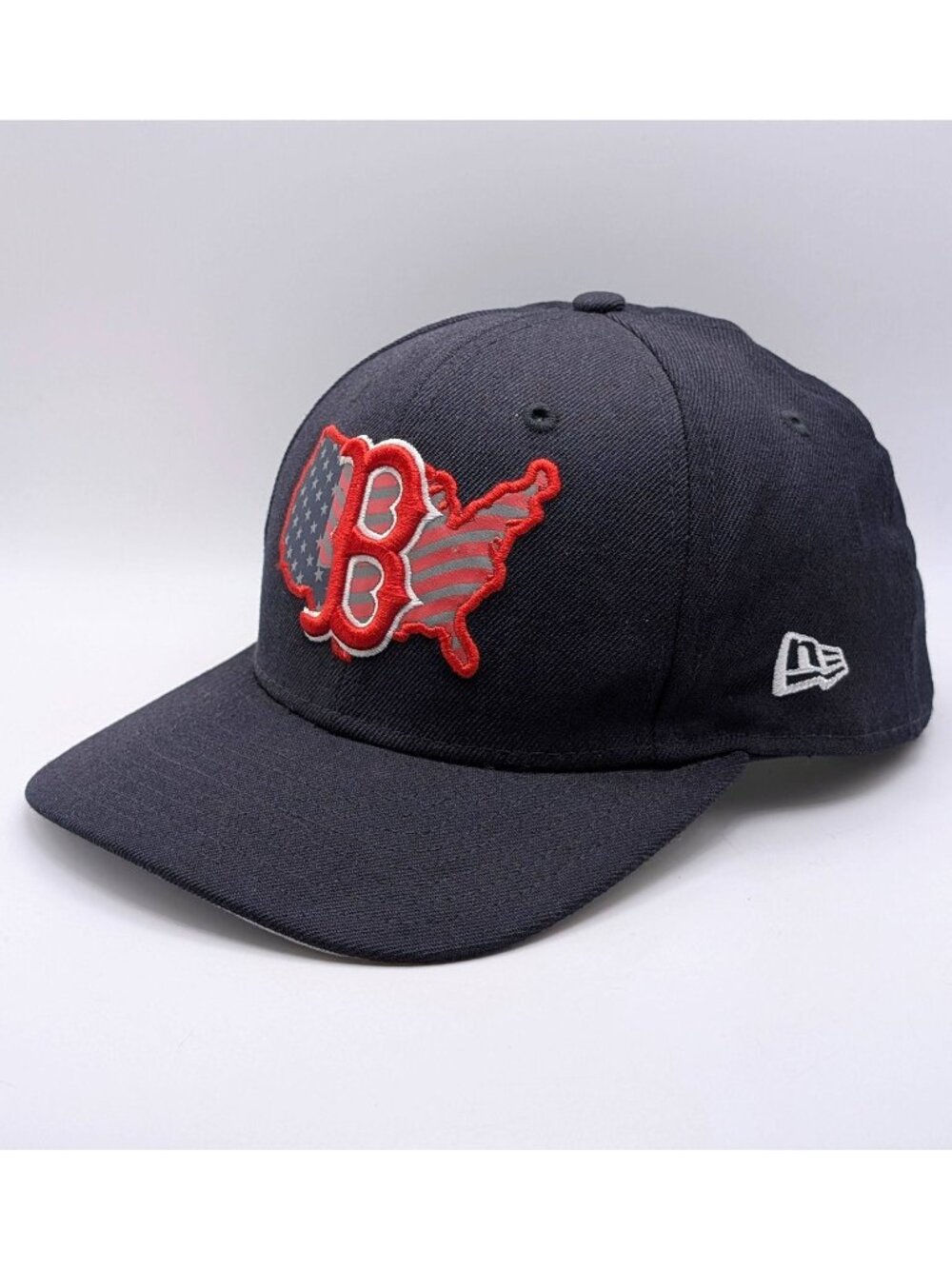 New Era Navy Boston Red 'B' USA Map Patch Cap